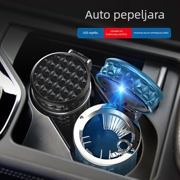 Automobilska pepeljara s metalnom konstrukcijom, brend Perfect Music, model 013, biomimikri proizvodnja, pogodno za dom i automobil