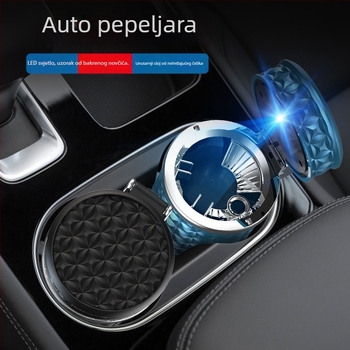 Automobilska pepeljara s metalnom konstrukcijom, brend Perfect Music, model 013, biomimikri proizvodnja, pogodno za dom i automobil