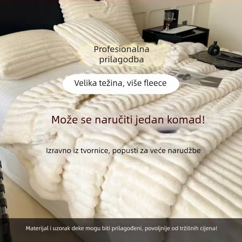 Debela deka za kauč, poliester vlakno, jednobojna, 500–800 g, pogodna za sve sezone, moderni minimalistički stil