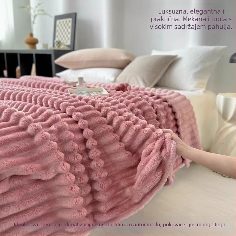 Debela deka za kauč, poliester vlakno, jednobojna, 500–800 g, pogodna za sve sezone, moderni minimalistički stil
