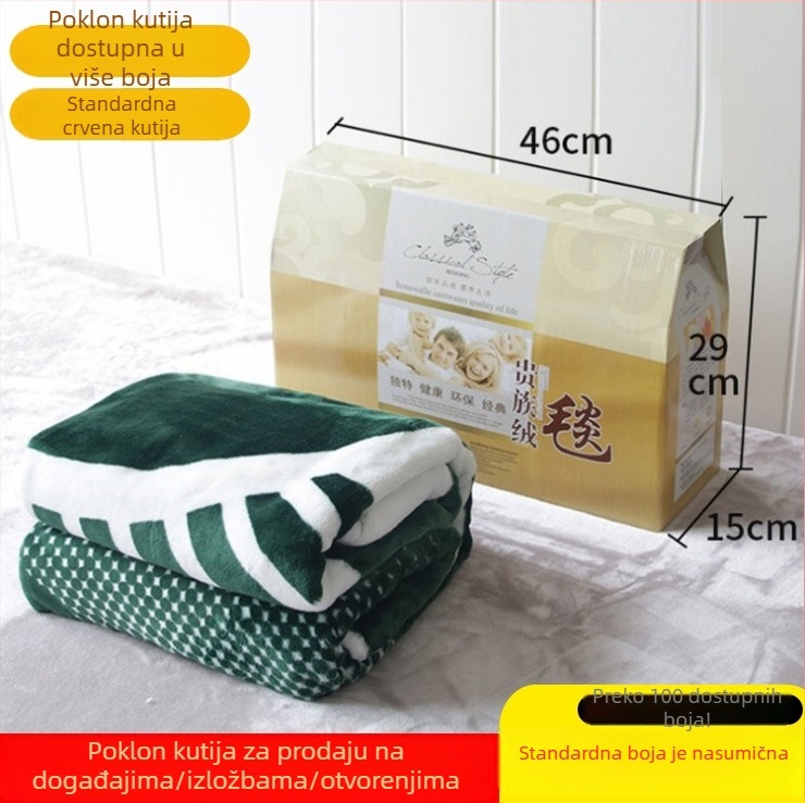 Set deke od coral fleecea s poklon kutijom – debela, topla, jednobojna, 800–1000 g, poliester