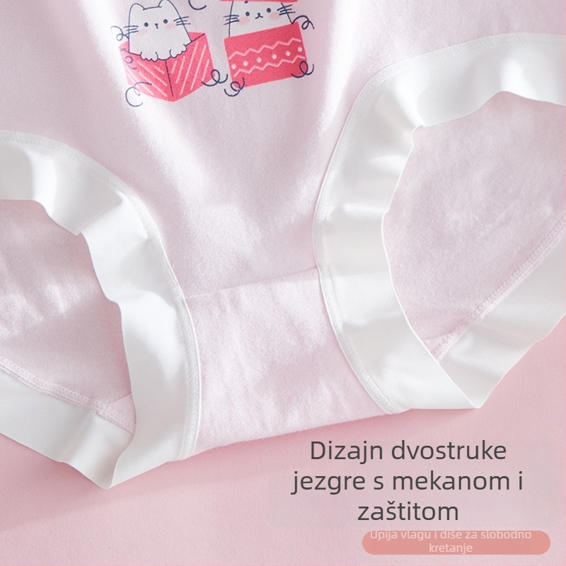 Dječje pamučne gaćice – prozračne, srednja talija, pleteni materijal, pamukova podstava u preponama, razni uzorci