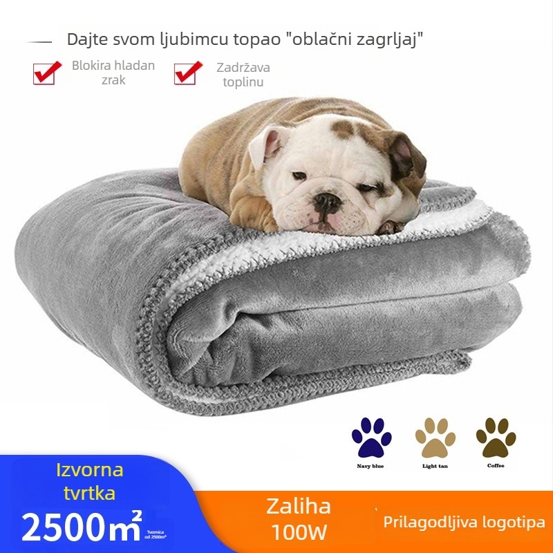 Flanelna deka za kućne ljubimce, poliestersko vlakno, 800-1000 g, prilagodljivo, jesen-zima
