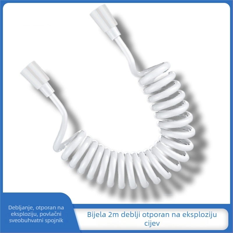 Toaletni sprej s teleskopskim crijevom i oprugom — model: Spring tube; materijal: kompozitni materijali; ugradnja: vijčana; radni tlak: normalan; stil: moderni minimalizam