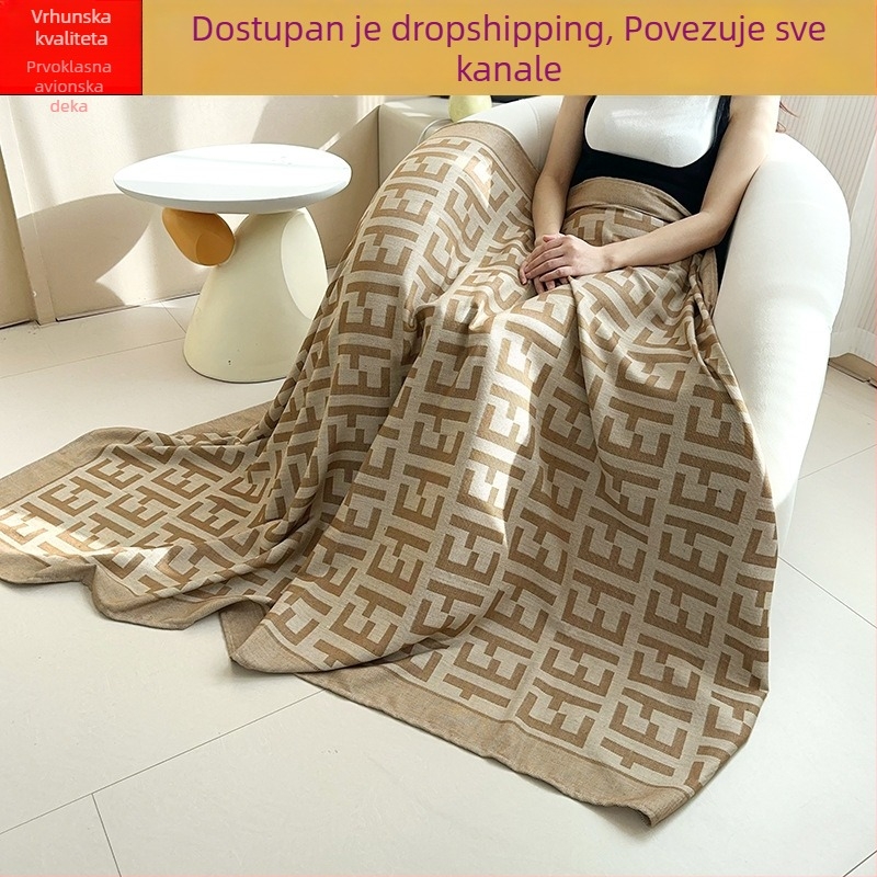 Avionska deka — cvjetni uzorak, nordijski stil, poliester, 300–499 g, proljeće–jesen, premium