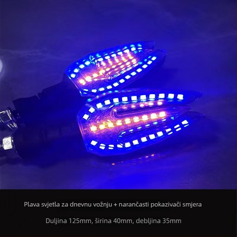 LED pokazivač smjera za motocikl u obliku harpoon, dnevno svjetlo, HY008, 12V, LED, za motocikle, električna vozila, skuteri, teren, vijek trajanja 70.000 sati