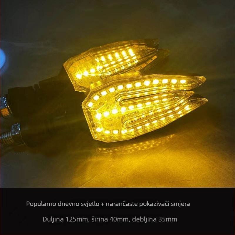 LED pokazivač smjera za motocikl u obliku harpoon, dnevno svjetlo, HY008, 12V, LED, za motocikle, električna vozila, skuteri, teren, vijek trajanja 70.000 sati