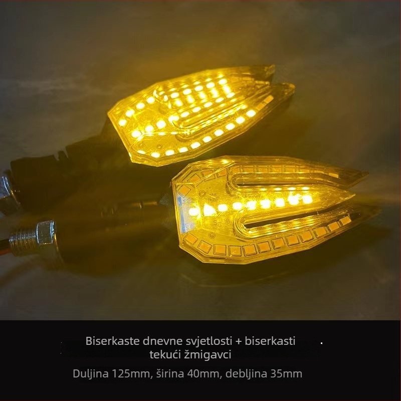 LED pokazivač smjera za motocikl u obliku harpoon, dnevno svjetlo, HY008, 12V, LED, za motocikle, električna vozila, skuteri, teren, vijek trajanja 70.000 sati