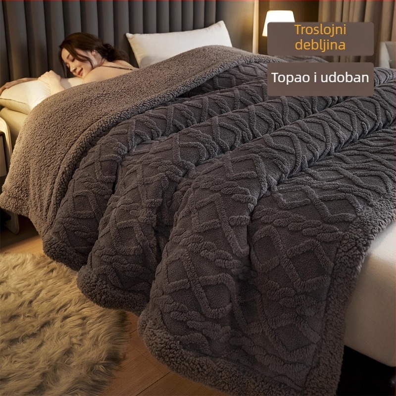 Flis deka s minimalističkim uzorkom i prugom, poliester, ispod 300 g (poliester; ispod 300 g; pruge)