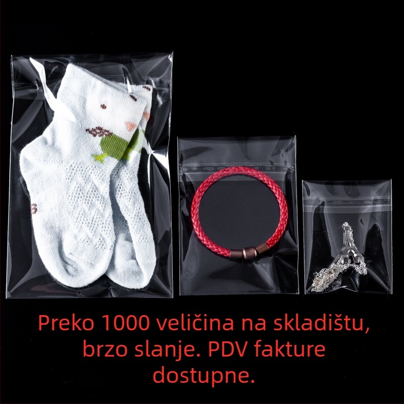 Prozirna plastična vrećica za pakiranje, samoljepljiva, debela za darove, otisak logotipa, novi materijal — Qinyun packaging