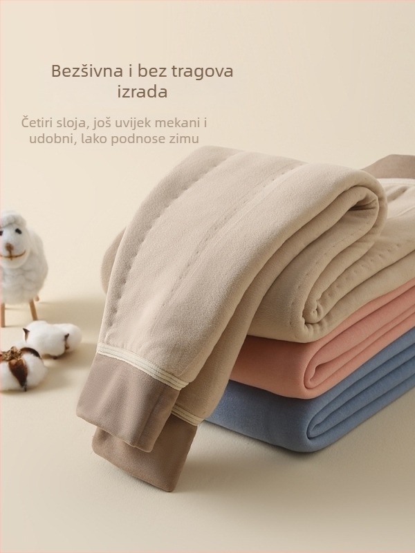 Dječje bezšivne vunene termo hlače za zimu 2025 – donji sloj, 100% vuna, za djecu iznad 8 godina (Šifra H3303)