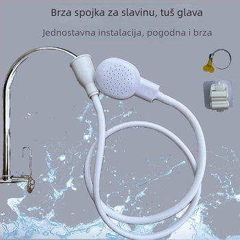 Tuš glava za slavinu s brzim priključkom, vanjski raspršivač za kućne ljubimce i djecu, ABS+PVC, prilagodljiv model, modernan i jednostavan stil