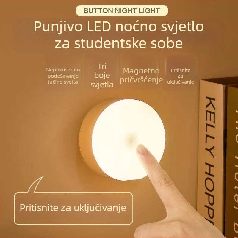 Noćna svjetiljka za dom učenika – zaštita očiju, baterijsko napajanje, gumb za uključivanje, magnetsko učvršćivanje, CE certifikat