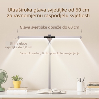 Stolna lampa za učenje s zaštitom očiju, 18W, CRI ≥95, pametno upravljanje, ugrađena litijska baterija
