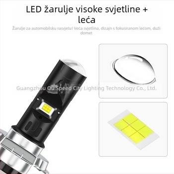Brieyes LED prednja svjetla za motocikl s koncentričnom lećom, 9-80V DC, 1440 lm, 12W, IP65
