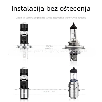 Brieyes LED prednja svjetla za motocikl s koncentričnom lećom, 9-80V DC, 1440 lm, 12W, IP65