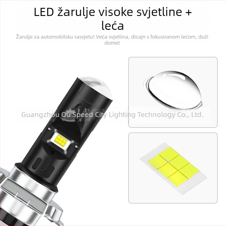 Brieyes LED prednja svjetla za motocikl s koncentričnom lećom, 9-80V DC, 1440 lm, 12W, IP65