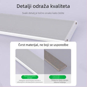 Zidna lampica za učenje s zaštitom vida — dodirni prekidač, ugrađena litijska baterija, metalni sjenčanik, svjetlosni intenzitet razine AA, napon ≤36V