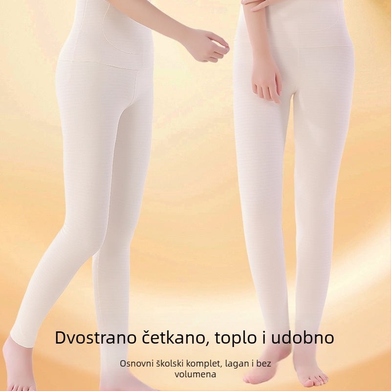 Djevojčice Jesensko–Zimske Termalne Donje Hlače za Školsku Uniformu, Prekrivena Mekom Unutrašnjošću, Poliester 91% | Elastan 4,5% | Viskozа 2,5%