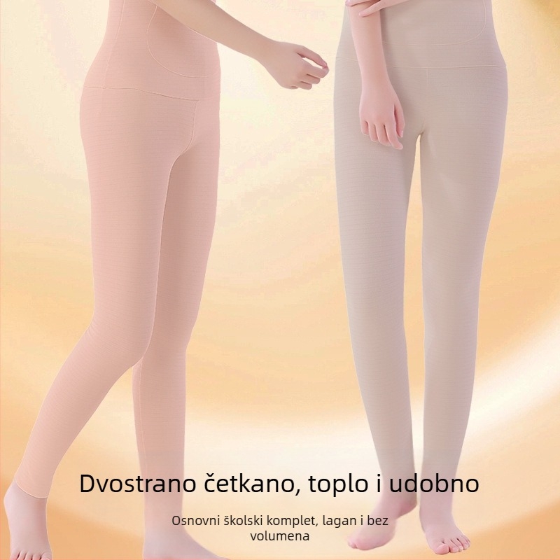 Djevojčice Jesensko–Zimske Termalne Donje Hlače za Školsku Uniformu, Prekrivena Mekom Unutrašnjošću, Poliester 91% | Elastan 4,5% | Viskozа 2,5%
