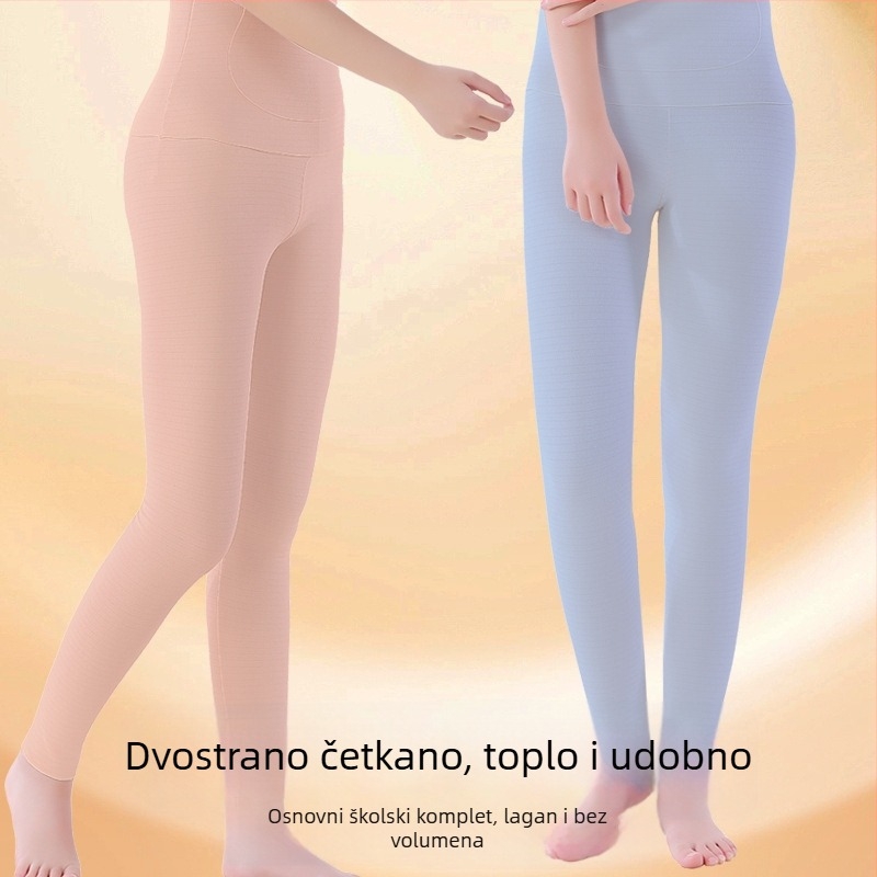 Djevojčice Jesensko–Zimske Termalne Donje Hlače za Školsku Uniformu, Prekrivena Mekom Unutrašnjošću, Poliester 91% | Elastan 4,5% | Viskozа 2,5%