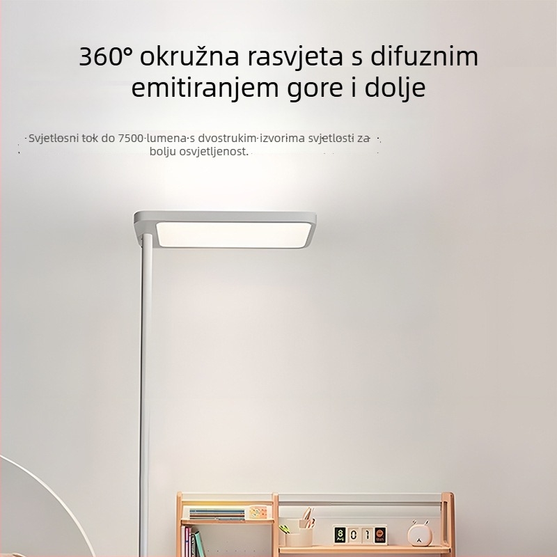 Podna lampa s punim spektrom za dječje učenje; namijenjena stolna svjetiljka za čitanje i pisanje; dimmable, ultra-svijetla; metalna sjenilica; 220V