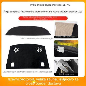 Mata za središnju konzolu i ploču za Tesla Model Y i Model 3 – velur, sve sezone, protuklizno