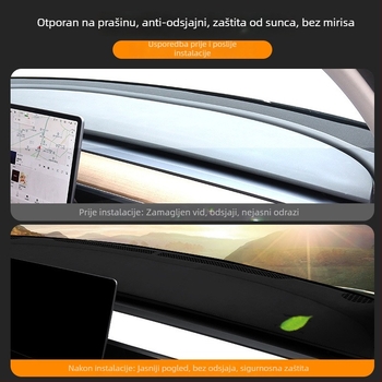 Mata za središnju konzolu i ploču za Tesla Model Y i Model 3 – velur, sve sezone, protuklizno