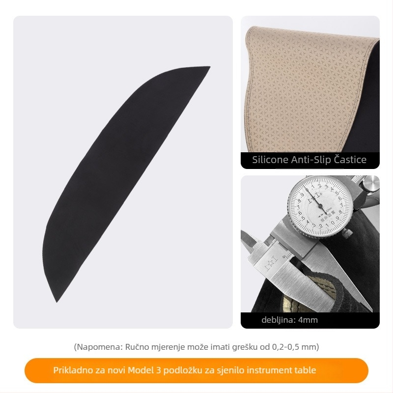 Mata za središnju konzolu i ploču za Tesla Model Y i Model 3 – velur, sve sezone, protuklizno