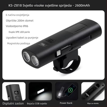 Prijenosna LED svjetiljka, ručna za vanjsku upotrebu, 360° rotacija, baterija 1200mAh