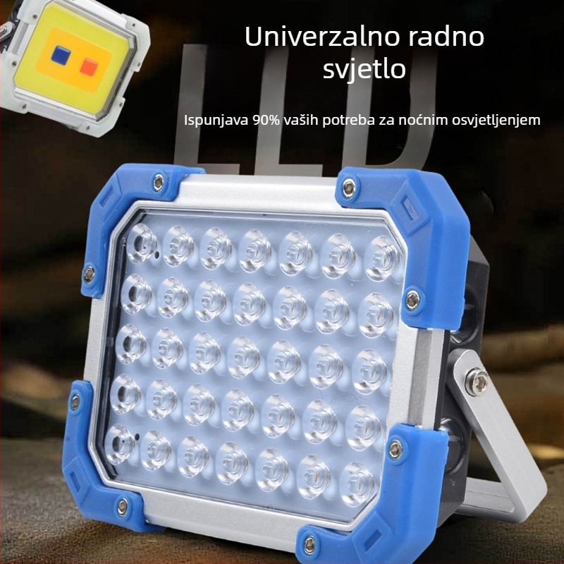 LED kamping svjetlo, punjivo na 5V, 12W/18W, prekidač na dugme