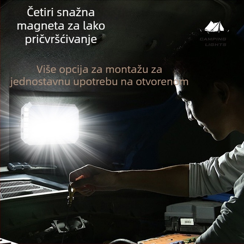 LED kamping radna svjetiljka s bežičnim punjenjem, magnetska prijenosna visoke svjetline, 5W, 3.7V baterija