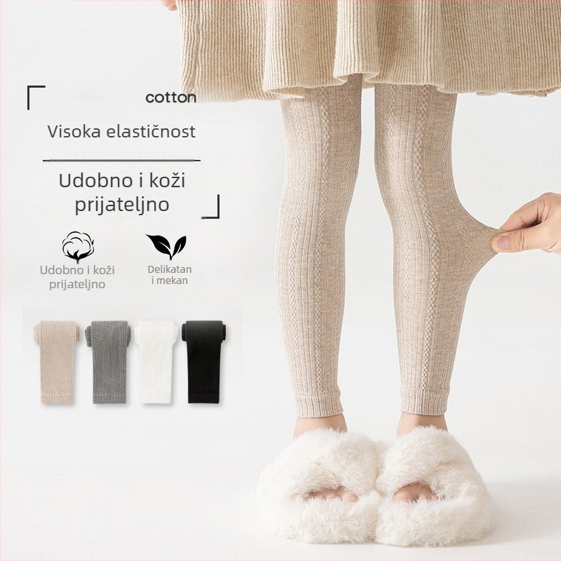 Dječje Capri pletene tajice, mješavina najlona i poliestera, srednja debljina, unisex, za proljeće i jesen