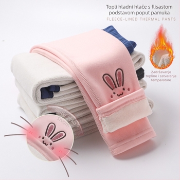 Zimske djevojačke leggings s Milk Silk izolacijom, 3–8 godina, srednji pojas, elastika, 80% poliester