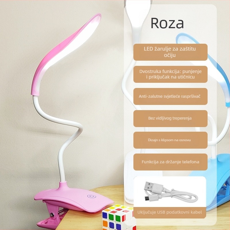 LED noćna lampica za krevet s preklopnim dizajnom i dodirnim prekidačem (Model 307; LED izvor svjetla; Ugrađena baterija; CRI ≥ 90)