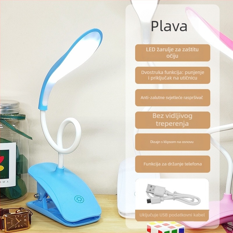 LED noćna lampica za krevet s preklopnim dizajnom i dodirnim prekidačem (Model 307; LED izvor svjetla; Ugrađena baterija; CRI ≥ 90)