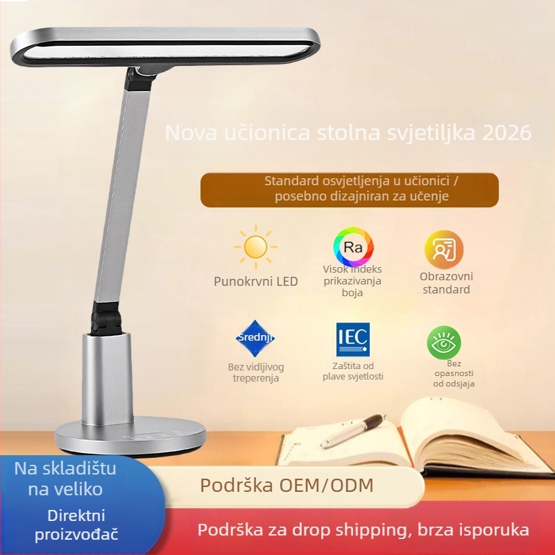 Stolna lampa s punim spektrom za zaštitu očiju, 18W, pametna kontrola, CRI ≥95 (Osvjetljenje: Nacionalna AA razina; 3C certifikacija)