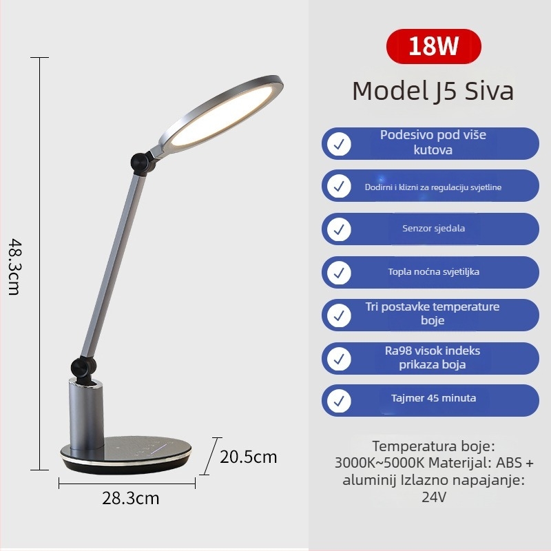 Stolna lampa s punim spektrom za zaštitu očiju, 18W, pametna kontrola, CRI ≥95 (Osvjetljenje: Nacionalna AA razina; 3C certifikacija)