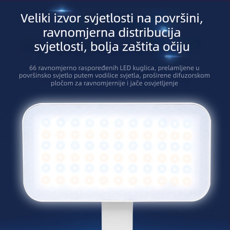 Sklopiva stolna lampa za zaštitu očiju, glasovno upravljanje, inteligentno USB napajanje, plastično sjenilo, noćna svjetiljka i svjetlo za učenje