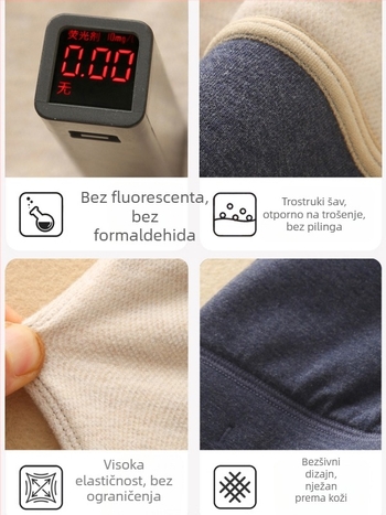 Dječje trostruko termo hlače za jesen-zimu, Silk-Wool tkanina, srednji pojas, za djecu iznad 8 godina (više od 140 cm), Amber Tong.