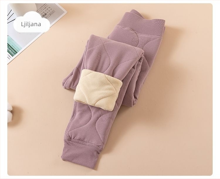 Dječje termo hlače s flecom – unisex, vuneno-pamučni materijal, visok struk, zima