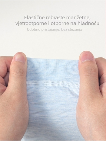 Dječje trostruko podstavljene pamučne hlače za jesen-zimu, novorođenče 0–1 godina, srednji pojas, 100% pamuk
