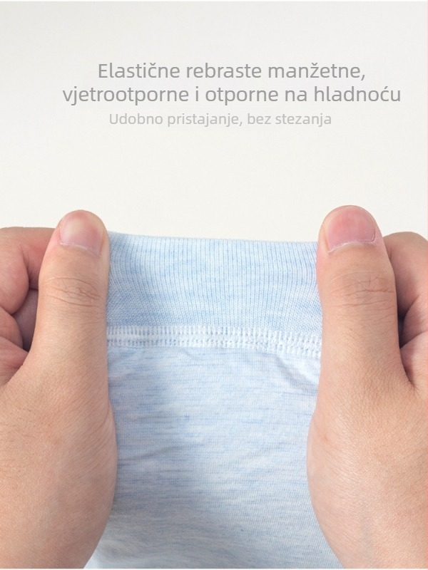Dječje trostruko podstavljene pamučne hlače za jesen-zimu, novorođenče 0–1 godina, srednji pojas, 100% pamuk