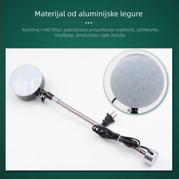 LED radno svjetlo za strojeve, 10W, 220V/36V, snažna magnetska baza, dugi ram, za CNC tokaru i frezu