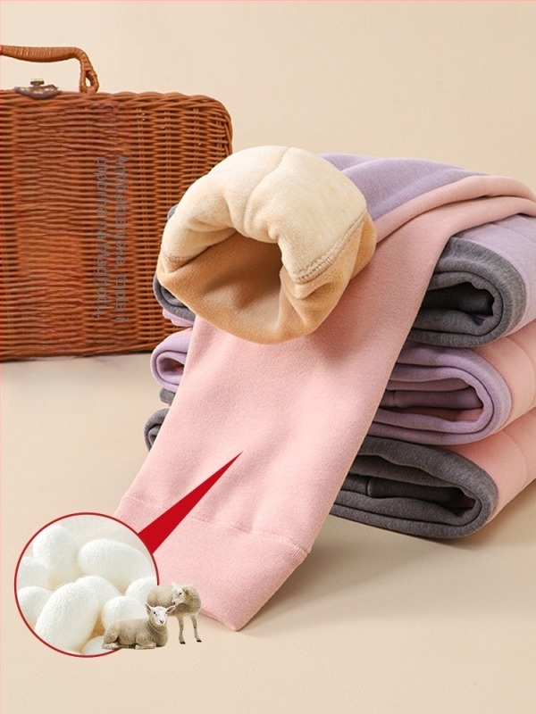 Dječje zimske termalne hlače — visoki struk, debeli poliester 94,2%, jesen-zima, za djecu 8+ godina