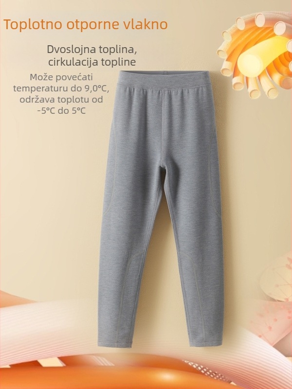 Dječje termalne tajice od svile i kašmira s podstavom od kašmira, jesen-zima, srednji pojas, za djecu 8+ godina (49% viskoza, 39% akril, 12% spandeks)