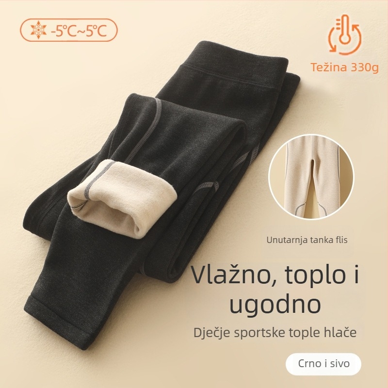 Dječje termalne tajice od svile i kašmira s podstavom od kašmira, jesen-zima, srednji pojas, za djecu 8+ godina (49% viskoza, 39% akril, 12% spandeks)