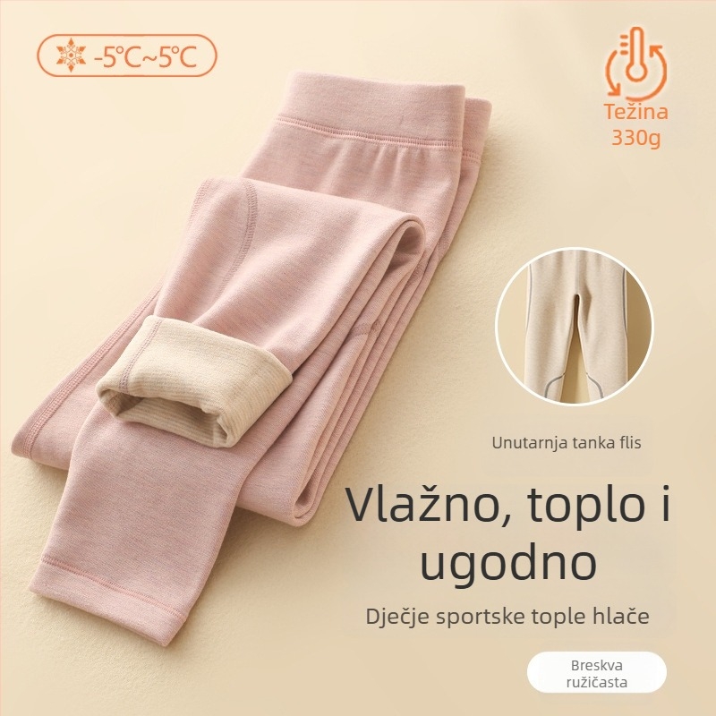 Dječje termalne tajice od svile i kašmira s podstavom od kašmira, jesen-zima, srednji pojas, za djecu 8+ godina (49% viskoza, 39% akril, 12% spandeks)