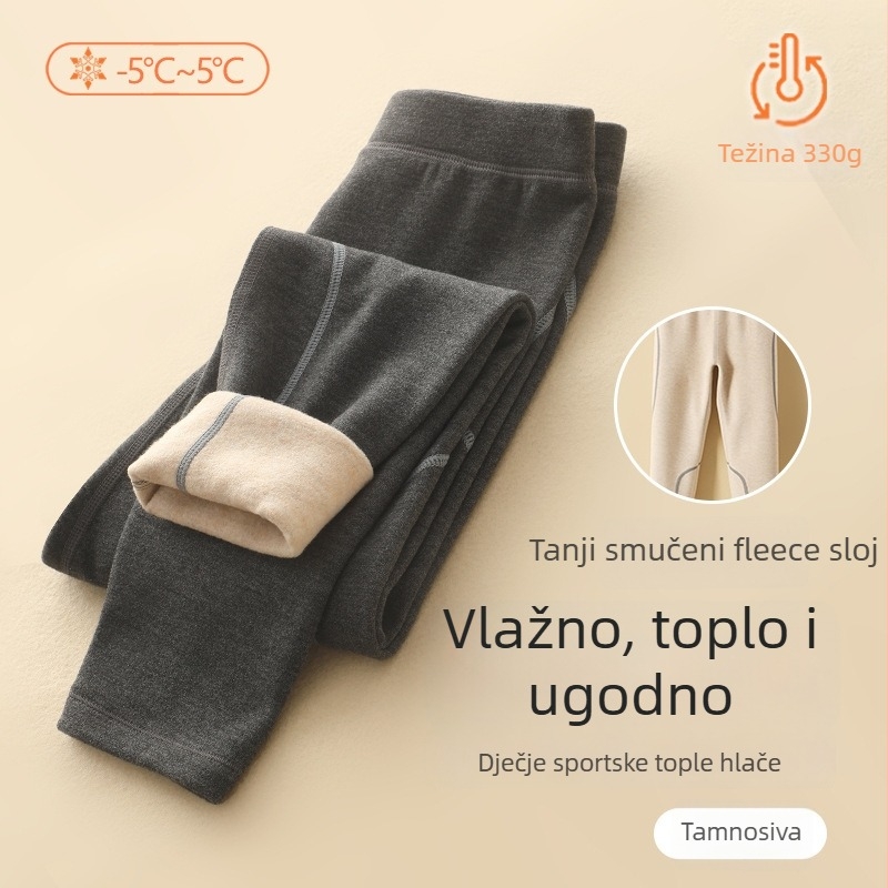 Dječje termalne tajice od svile i kašmira s podstavom od kašmira, jesen-zima, srednji pojas, za djecu 8+ godina (49% viskoza, 39% akril, 12% spandeks)