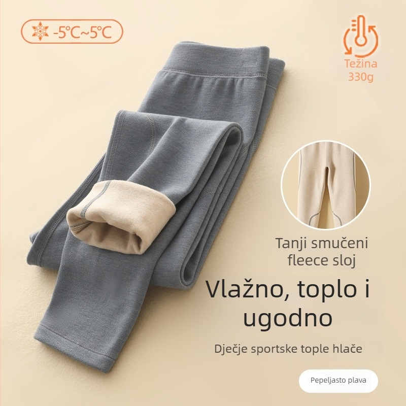 Dječje termalne tajice od svile i kašmira s podstavom od kašmira, jesen-zima, srednji pojas, za djecu 8+ godina (49% viskoza, 39% akril, 12% spandeks)